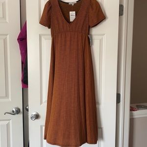 Burnt orange stripped dress
